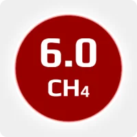 Метан (CH4)  6.0 (99,9999 %) в баллоне 50л. 160 бар, соединение DIN 1 (Китай) (с баллоном)