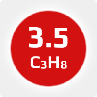 Пропан (C3H8) 3.5 (99,95%) в баллоне 2л (0,7 кг) соединение W21,8х1/14'' (DIN1)
